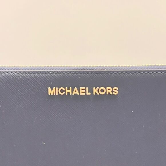 Michael Kors Jet Set Travel Large Flat Zip MF Phone Case Wristlet Wallet - Picture 2 of 5